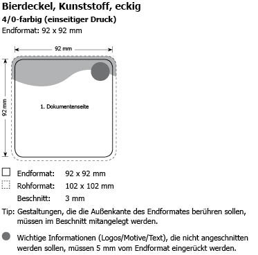 Bierdeckel aus Kunststoff / eckig